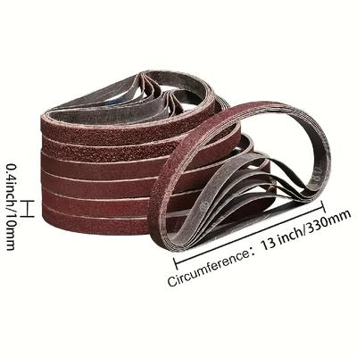330x10mm 10/11pcs Sanding Belts 10x330mm 11 Each Of 60-800 Grits Aluminum Oxide Sander Adapter Polishing Machine Abrasive Tools