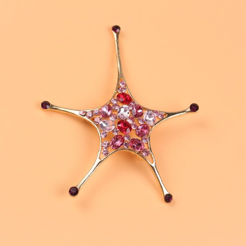 

Рождественская брошь Подарочная пентаграмма Золотой сплав Геометрическая универсальная брошь