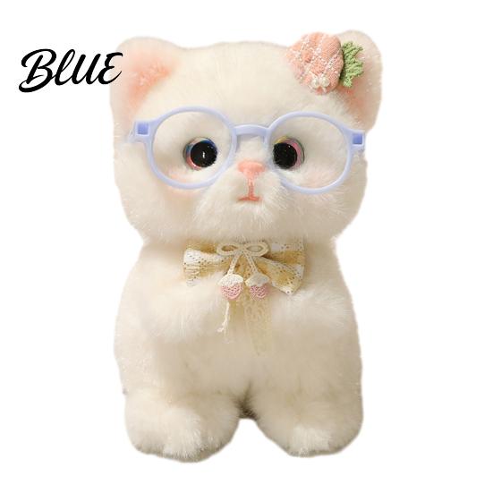 Plush Pendant for Bags Cute Kitten with Glasses And Tie Soft Stuffed Animal Backpack Charm Keychain Backpacks Keys Decorative Hanging Plushie