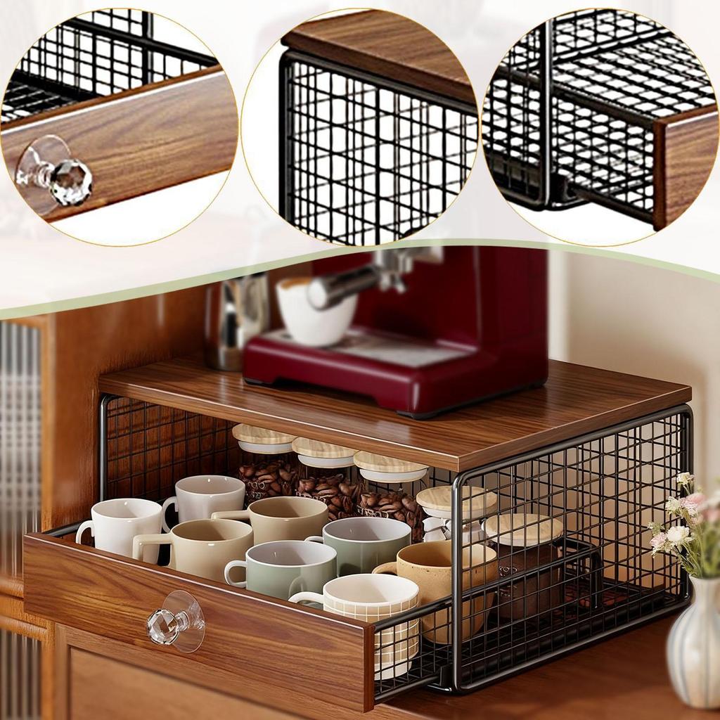 Coffee Pod Drawer, Portable Versatile Espresso Pod Holder, Coffee Capsule Drawer, Espresso Maker Machine Stand for Desktop
