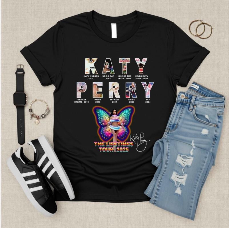 Katy Perry The Lifetimes Tour 2025 T-Shirt Butterfly Tee Music Concert T Unisex T-Shirt XXL