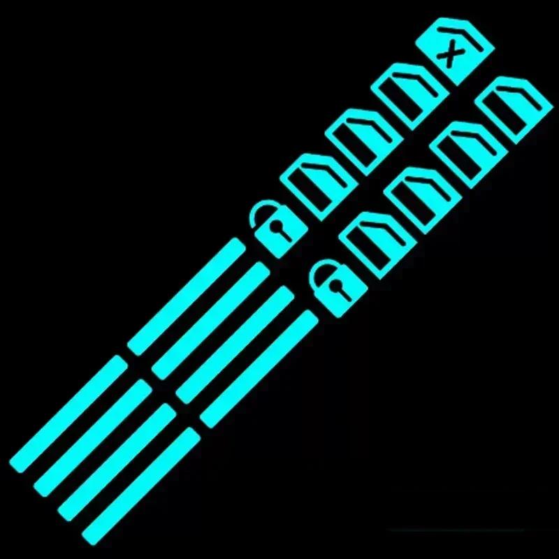 

New Glow-in-the-Dark Car Button Stickers - Fluorescent Green/Blue/Orange Decals for Interior Controls (Universal Fit) синий