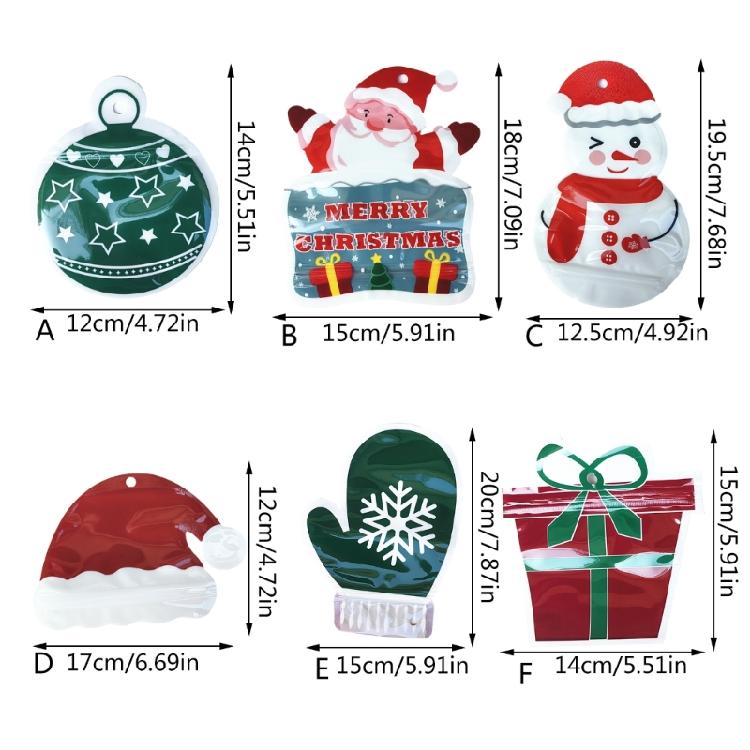 6Pcs Creative Christmas Present Bags for Family Gatherings Plastic Gift Containers Practical Candy Packaging Bag