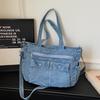 Gewaschene Denim-Tragetasche mit mehreren Taschen Damen-Umhängetasche