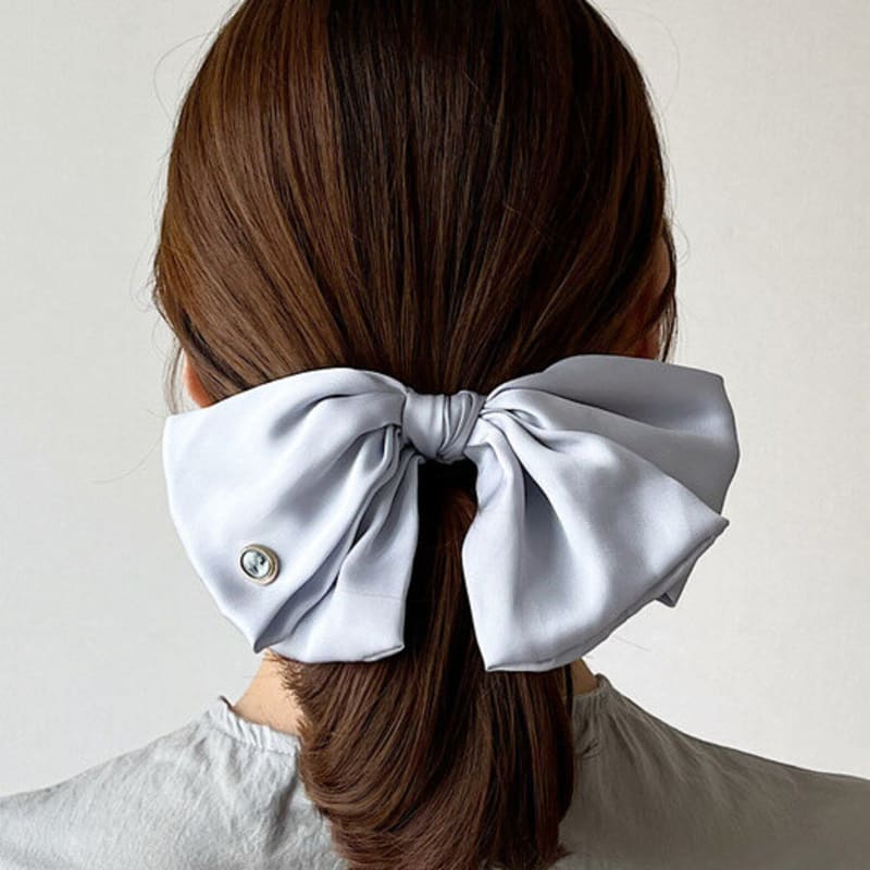 

oar Cameo Big Ruffle Ribbon Hair Barrette [AiryBlue] AiryBlue