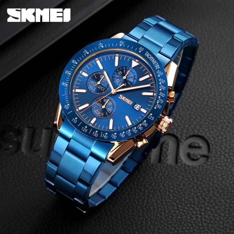 Moment Beauty Fashion Business Multifunctional Mechanical Wind Watch Male Student Waterproof Steel Belt Quartz Watch