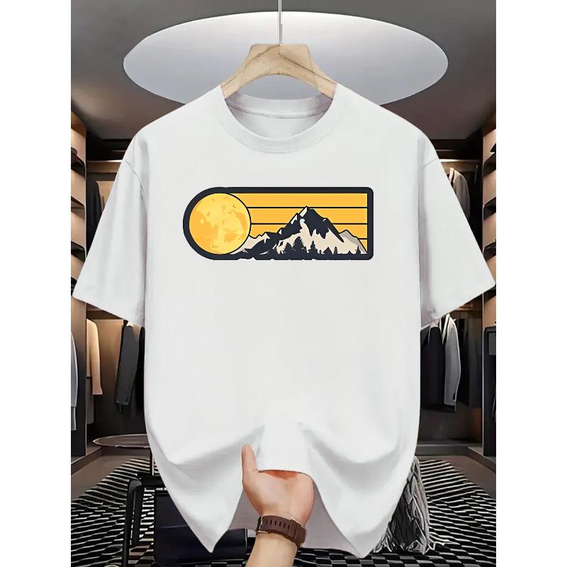 Men's Summer Short Sleeve T-Shirt with Letter '' Print - Casual Round Neck Breathable Top, Short Sleeve Summer Wear for Hot Weather, Machine Washable