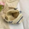Chic Blue & White Striped Knit Crochet Shoulder Bag Versatile Large Capacity Hollow Out Casual Tote for Women Summer Beach Vacations AVE
