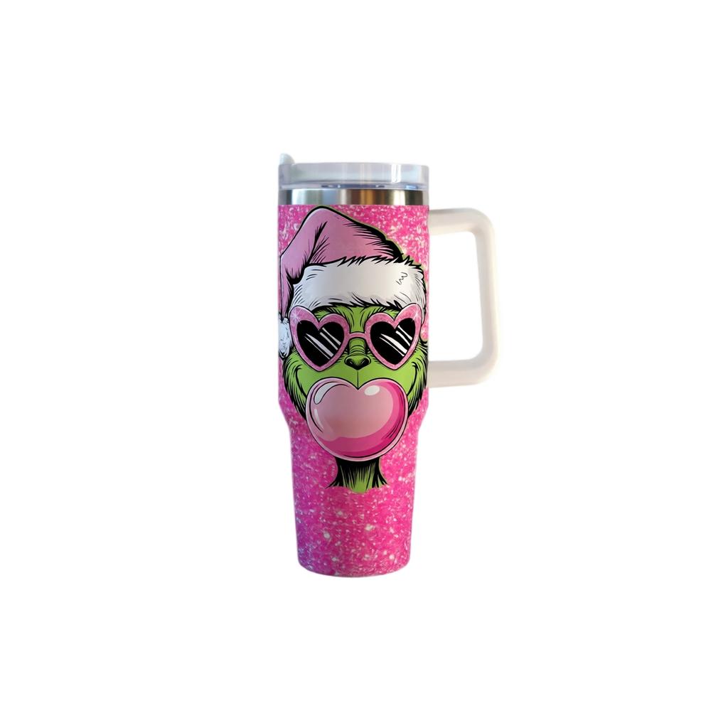 40oz Tumbler with Handle for Car and Travel, Reusable Cold Cup for and Beverages