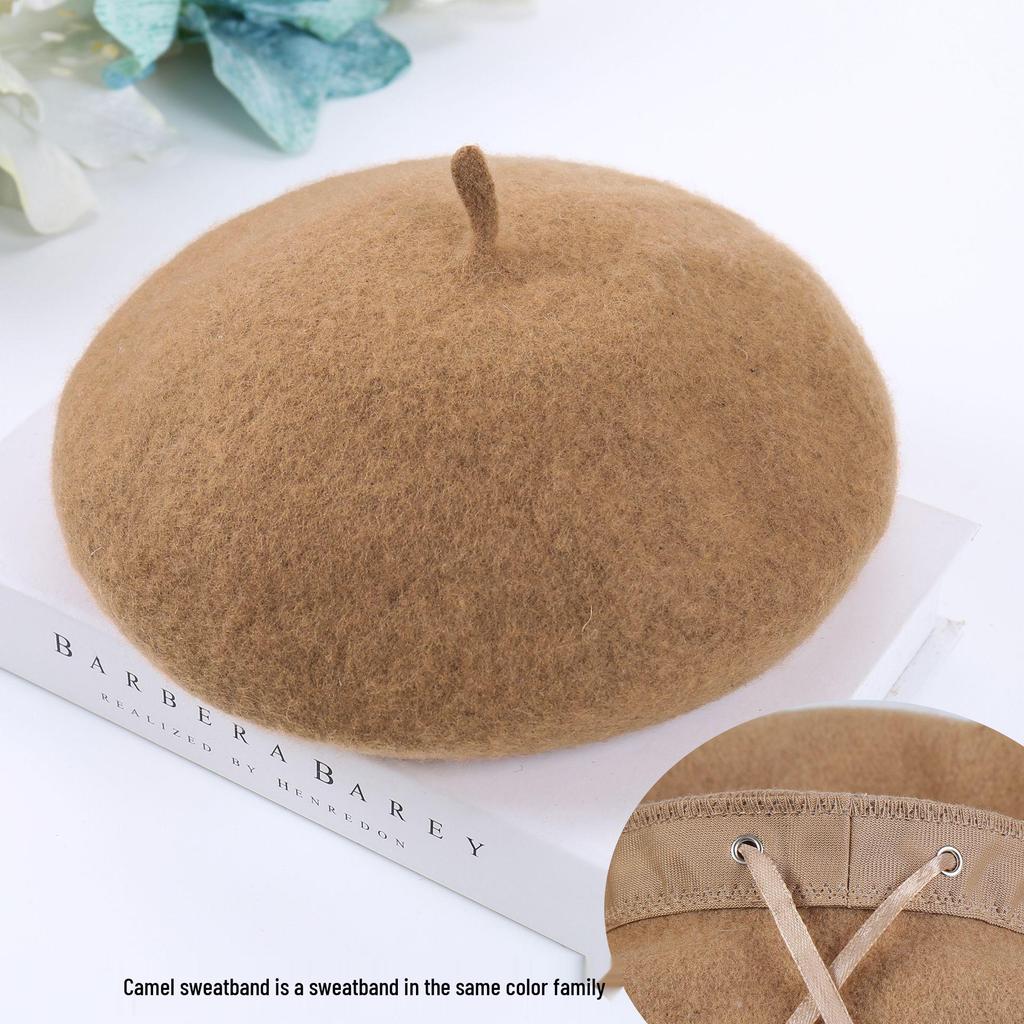 New Women's Wool Felt Beret: Autumn/Winter Warm Painter Pumpkin Hat.