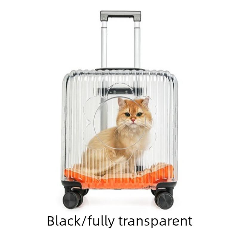 

Transparent Cat Carrier Trolley Case Wheeled Pet Luggage with Handle Carriers Cat Dog Outdoor Travel Portable Transport Box