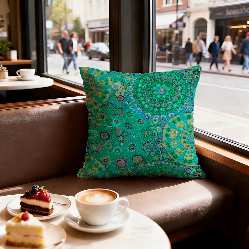 Landscape Cushion Cover Set of Decorative Short Plush Pillow Covers for Sofa Soft Cushion Case x cm