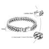 2023 Vintage 4-Sided Polished Cuban Chain Bracelet Necklace - Double Weave Titanium Steel for Men & Women, Hip Hop Trendy Style