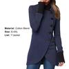 Stand Collar Solid Color Women Coat Long Sleeve Irregular Hem Single Breasted Long Jacket Outerwear