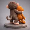 Punch The Monkey Plush Doll Keychain Cartoon Anime Toy Bag Pendant Colleague Desk Ornaments Gift