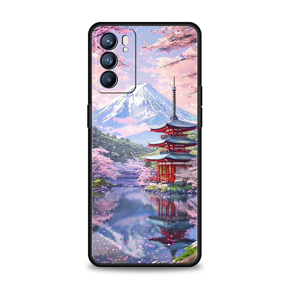 Pink Sunset Mountain Phone Case For Oppo Reno 13 12 11 10 7 F Find X5 X6 A98 A80 A79 A78 A57 A54 A31 A17 Pro 5G Soft TPU Cover
