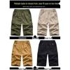 Yalu Men's Plus Size Cotton 3/4 Length Cargo Shorts
