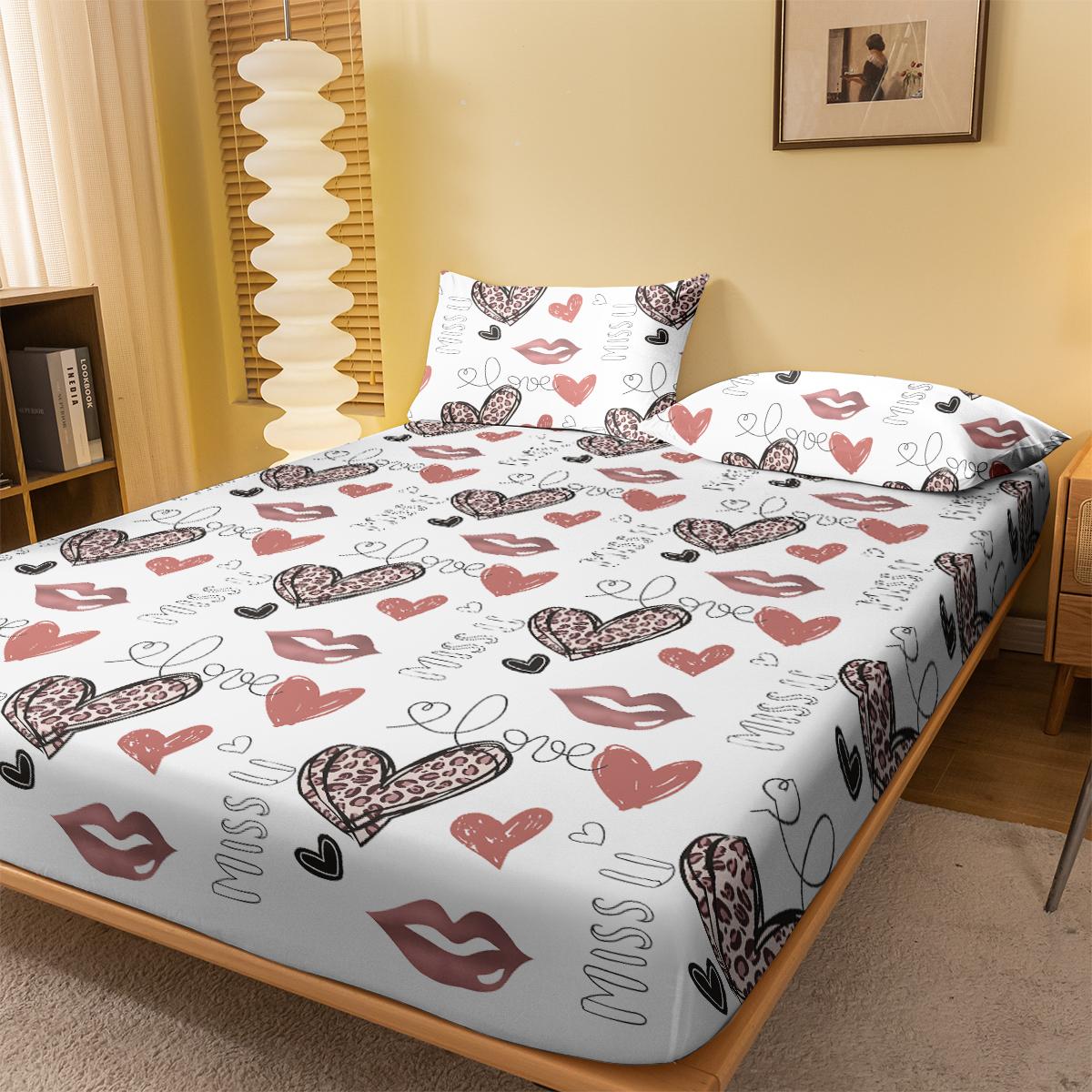 

1 простая современная матовая простыня на резинке с геометрическим рисунком в форме сердца, покрывало для кровати с принтом в спальню, постельное белье (Исключая наволочки) 71x132cm