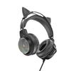 SY-G40 3,5 mm USB-kabelanslutet styrt headset Dragon Eyes Luminous Gaming Söta kattöron Huvudmonterade datorhörlurar med mikrofon För PC Bärbar dator