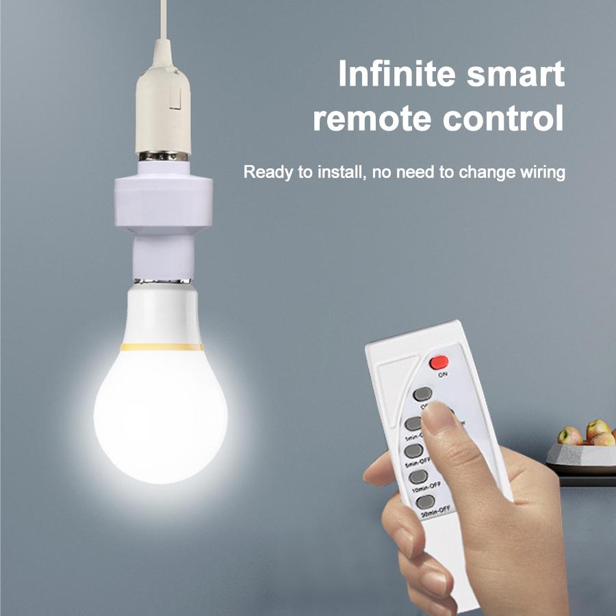 E27 Fassung Lampenbasis Kabelloser Infrarot-Fernbedienung Lampenhalter AC 85-265V Babyzimmer Zeitschalter für LED-Glühbirne Licht