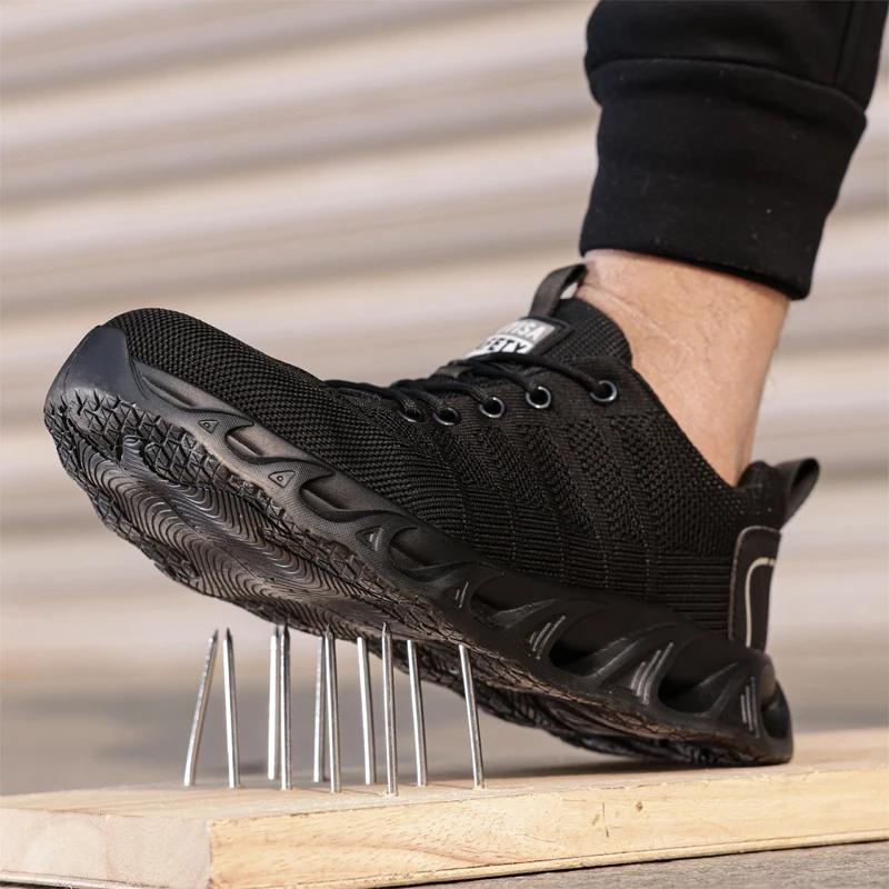 Fashion  Lightweight Men's Work Safety Shoes Anti Piercing Protection Sneakers Non-slip Security Boots Male Footwear