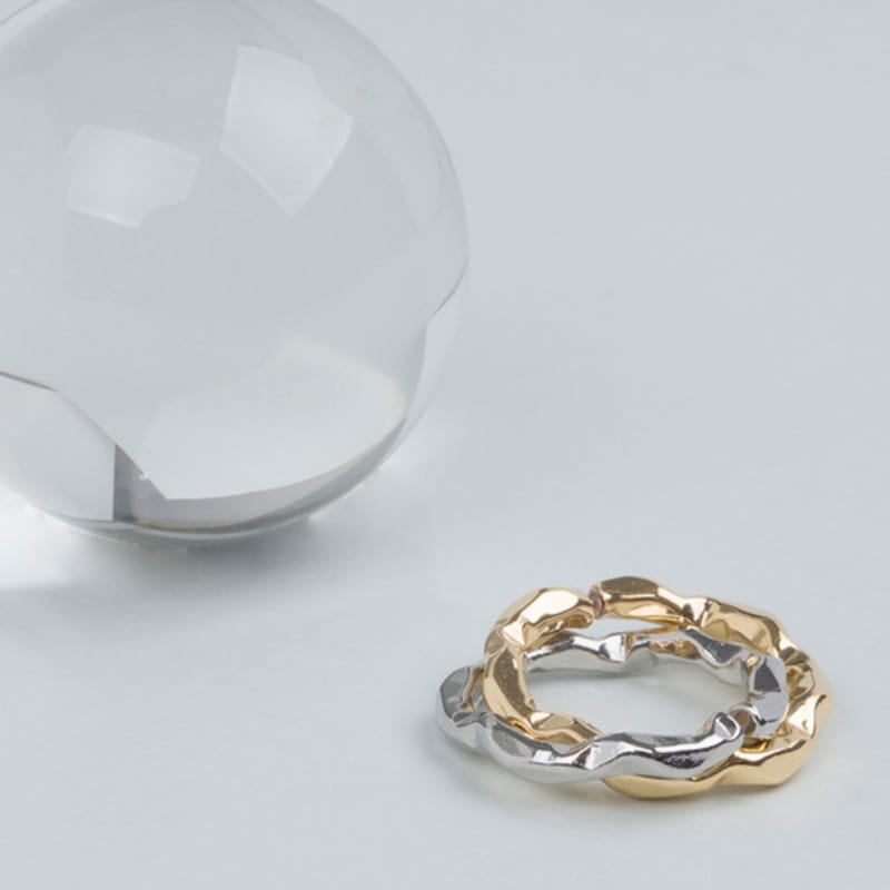 AUGUST ALICE Vanve Gold and Silver Double Wave Ring