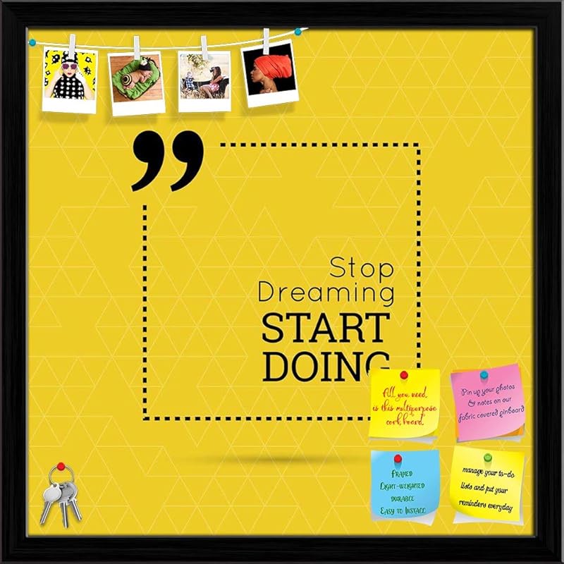 ArtzFolio Stop Dreaming Start Doing D2 | Bulletin Board Notice Pin Board | Vision Soft Board Combo with Thumb Push Pins