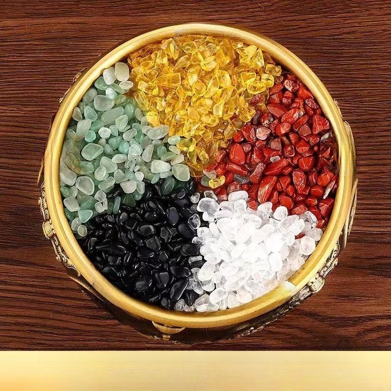 

Natural crystal, Five Elements crystal, Five Elements crushed stone, White crystal, Red crystal, Crushed stone, Fish tank decorative crushed stone