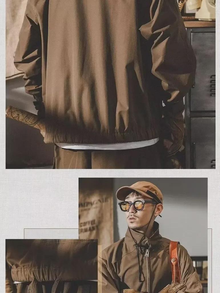 Herren Retro Half-Zip Stehkragen Workwear Jacke - Frühling bis Winter, Lockere Passform, Plus Samt, Dick, Trendig