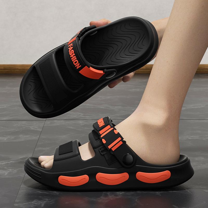 

Men s Slippers Thick Sole Summer Beach Slides EVA Lightweight Open-toe Sandals For Men Non-slip Indoor Bathroom Home Shoes Size 39-40EU/CN40-41