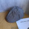 Minimally Striped Women Breathable Cotton Beret For Autumn And Use Winter