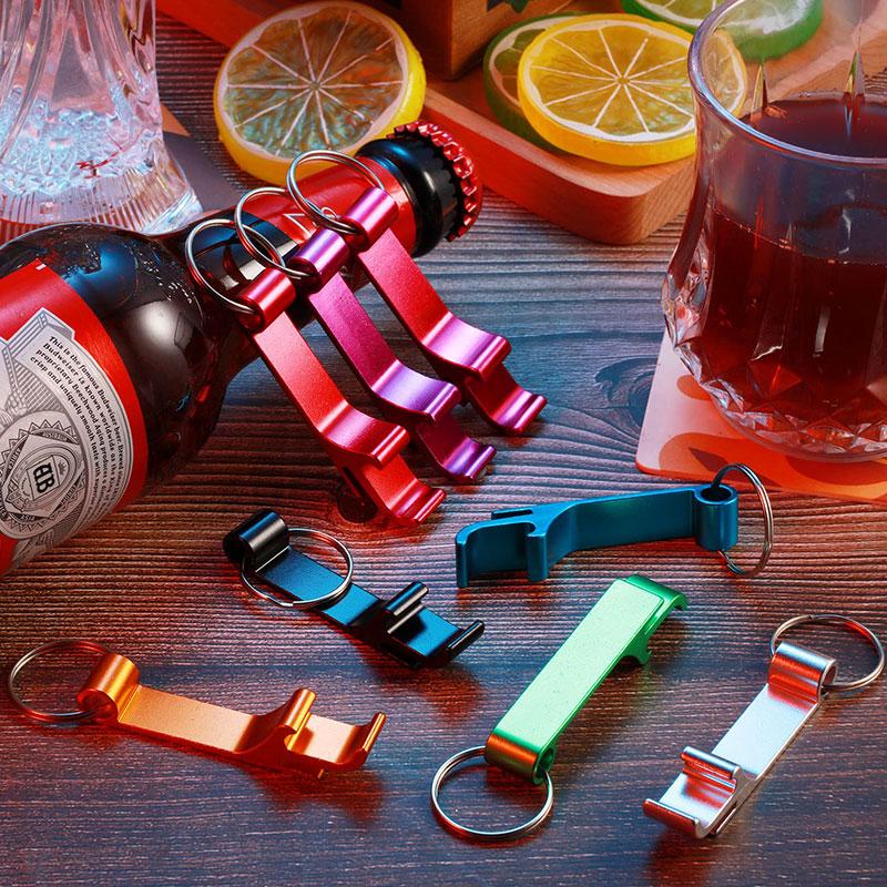 1 Stück Aluminiumlegierung Mehrfarbig Getränke Bier Flaschenöffner Hochzeitsgeschenke Party Für Gäste Werbegeschenke Schlüsselanhänger