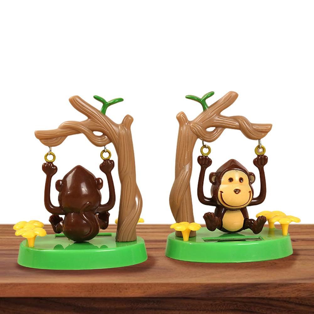 Solar Dancing Monkey Toy Solar Powered Swing Monkey Cartoon Animated Bobble Monkey Dancer for Car Interior Decoration