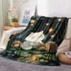 White Cat Print Flannel Blanket, High Quality Comfortable for All Seasons, Home Decor, Warmth and Comfort, Perfect for Christmas Gifts