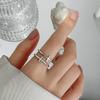 Ladies Adjustable Two Layer Cross Zircon Open Rings Jewelry