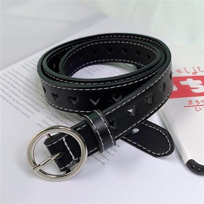 Elegant Minimalist Women's Pu Leather Belt Stylish Round Buckle Adjustable Fashion
