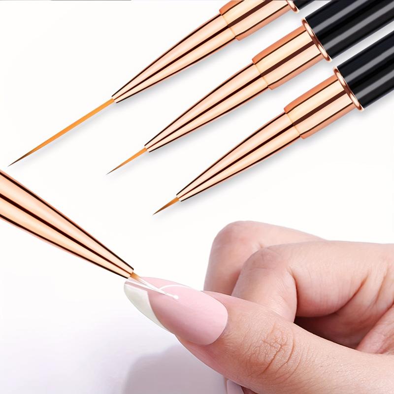 5Pcs Double-Ended Nail Art Brushes Liner Detail Thin Brushes Nail Drawing Pen 3D Nail Art Decorations At Home DIY Manic