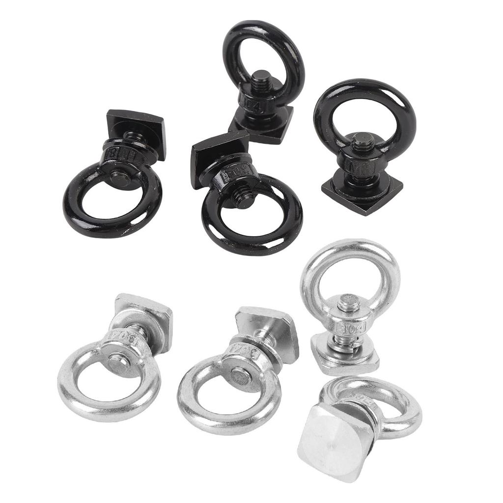 T Bolt Eye Nut Kit Stable Support Stainless Steel T Track Mount Tie Down  High Hardness for Holding Tie Down Straps