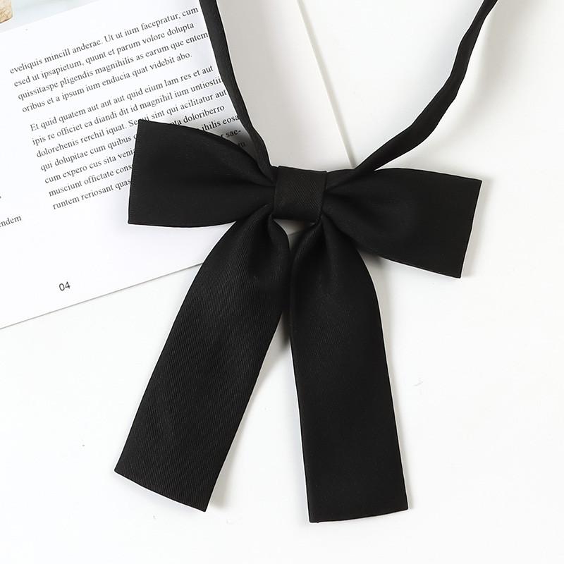 

Fabric Colorprinted Collar Flower With Bow For Student Uniforms And Daily Wear чорний