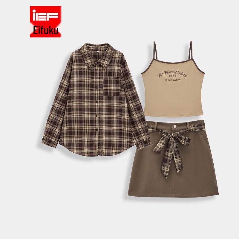 IEF 2025 Осень Американский Стиль Трех peças Комплект Юбка M