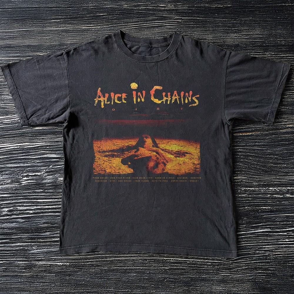 

HOT Alice in Chains Dirt 90s Heavy Metal Grunge 1992 Black Cotton Tshirt Unisex T-Shirt XXXXL