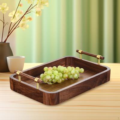 Taca Serwacyjna Dekoracyjne Owoce z Miedzianym Uchwytem Organizer na Biżuterię do Jadalni