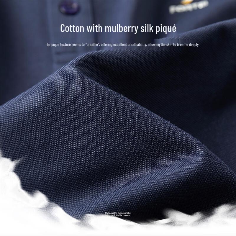 FORTEI Herren Polo-Shirt aus Seidenmischung Piqué