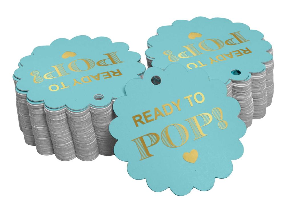 Inkdotpot Ready To Pop Baby Shower Bottle Tag Real Gold Foil Favor Hang Tags Pack Of