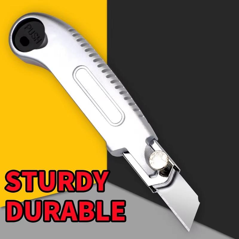 16 In 1 Utility Knife with 15 Blades Retractable Wallpaper Knife Industrial Grade Durable Knife Holder Plastic PP Paper Cutter