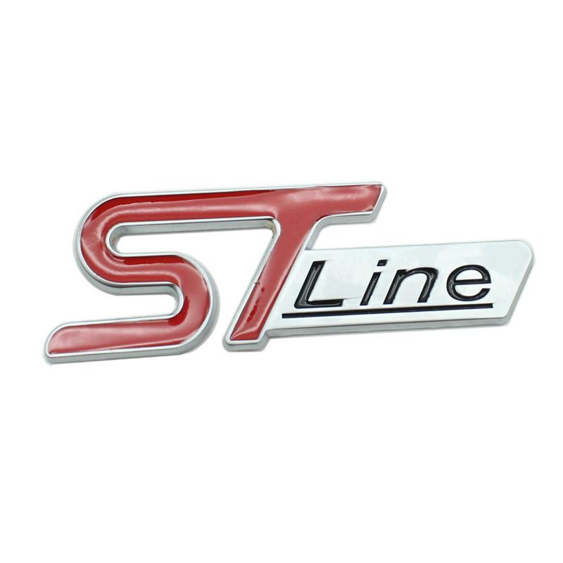 KFLV8 2pcs 3D ST-Line Metal Automotive Stickers for the Middle Grill Rear and Fender, Applicable To Ford Car Serials