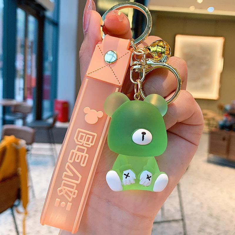 Creative Resin Jelly Bear Keychain Cute Cartoon Doll Car Key Chain Ring Women'S Exquisite Bag Pendant
