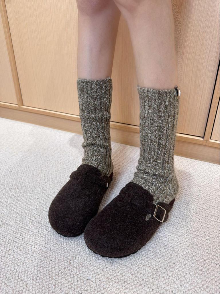 2025 Autumn/Winter Wool Blend Mid-Calf Socks - Nordic & Korean Style, Fair Isle Pattern, Warm.