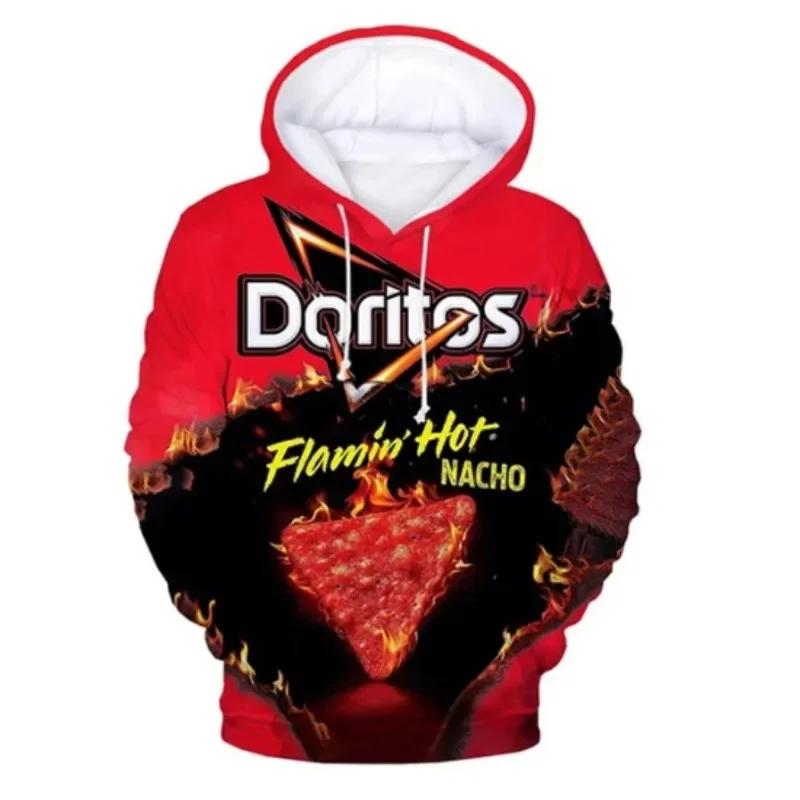 Φθινοπωρινό Φούτερ Παιδικό Doritos Snack Ανδρικό Αστείο Γραφικό Πουλόβερ Ενηλίκων Καθημερινά Ρούχα με Κουκούλα Μόδα για Αγόρια Κορίτσια Επάνω Παλτό