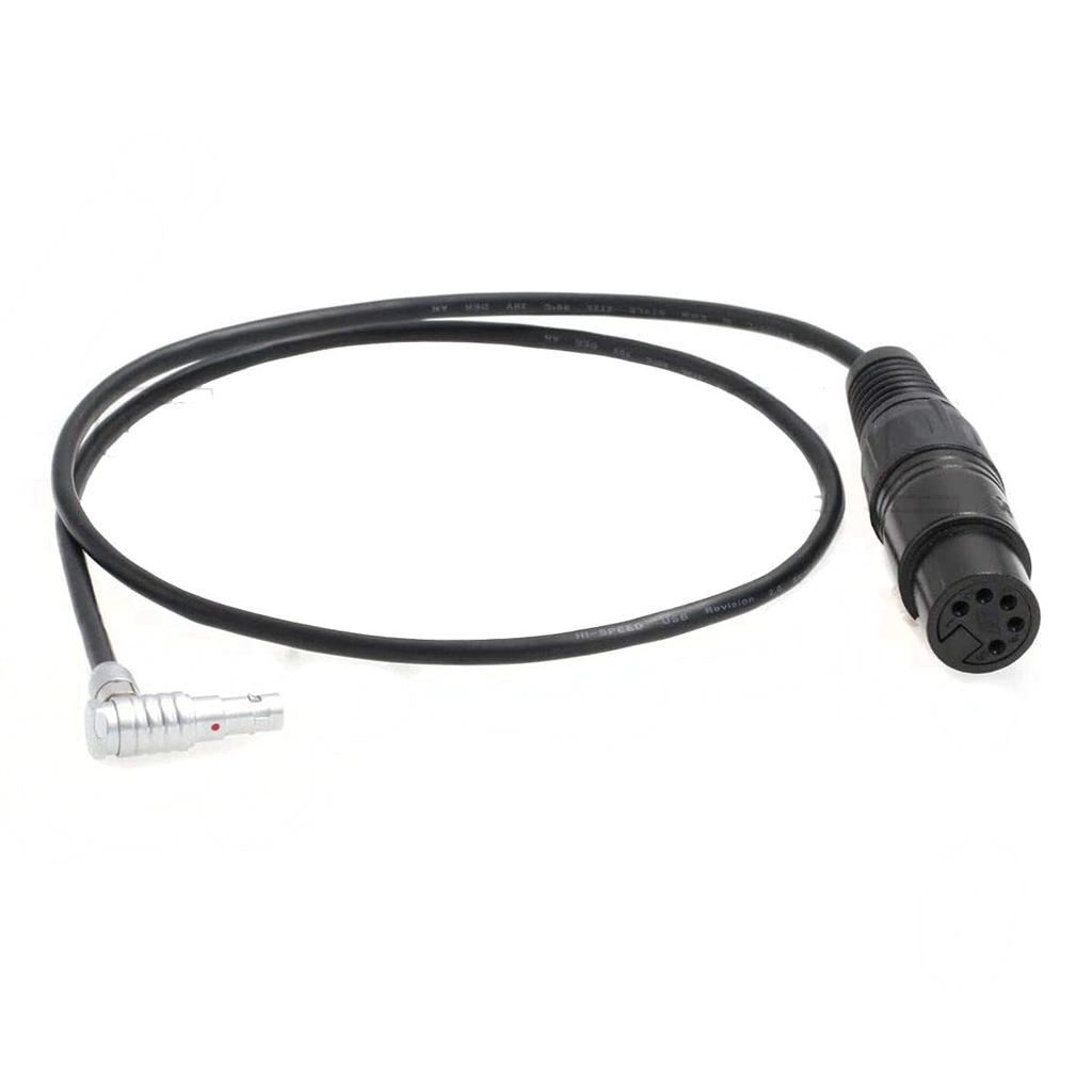 SZRMCC XLR 5-Pin Female to Right Angle 00BArri 5-Pin Audio Input Cable for Alexa Mini and ZCAME2 Cameras (Right Angle 60cm)